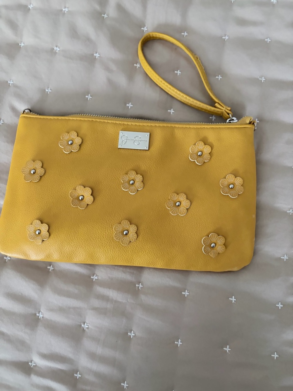Jessica Simpson Yellow Floral Wristlet Clutch